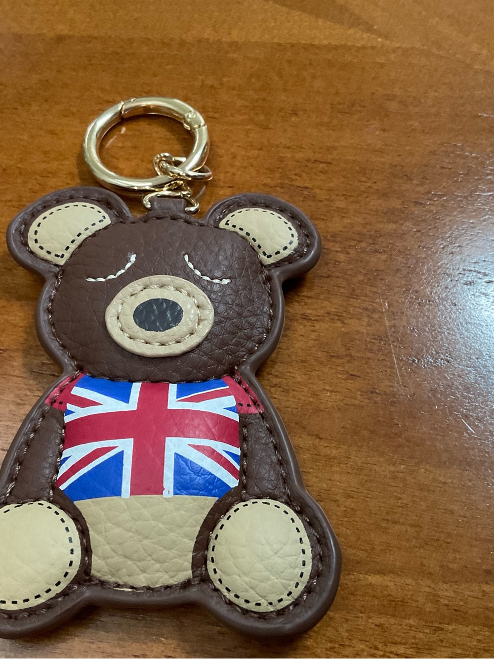 Handbag Charm Brown Bear Keychain with Union Jack NWT